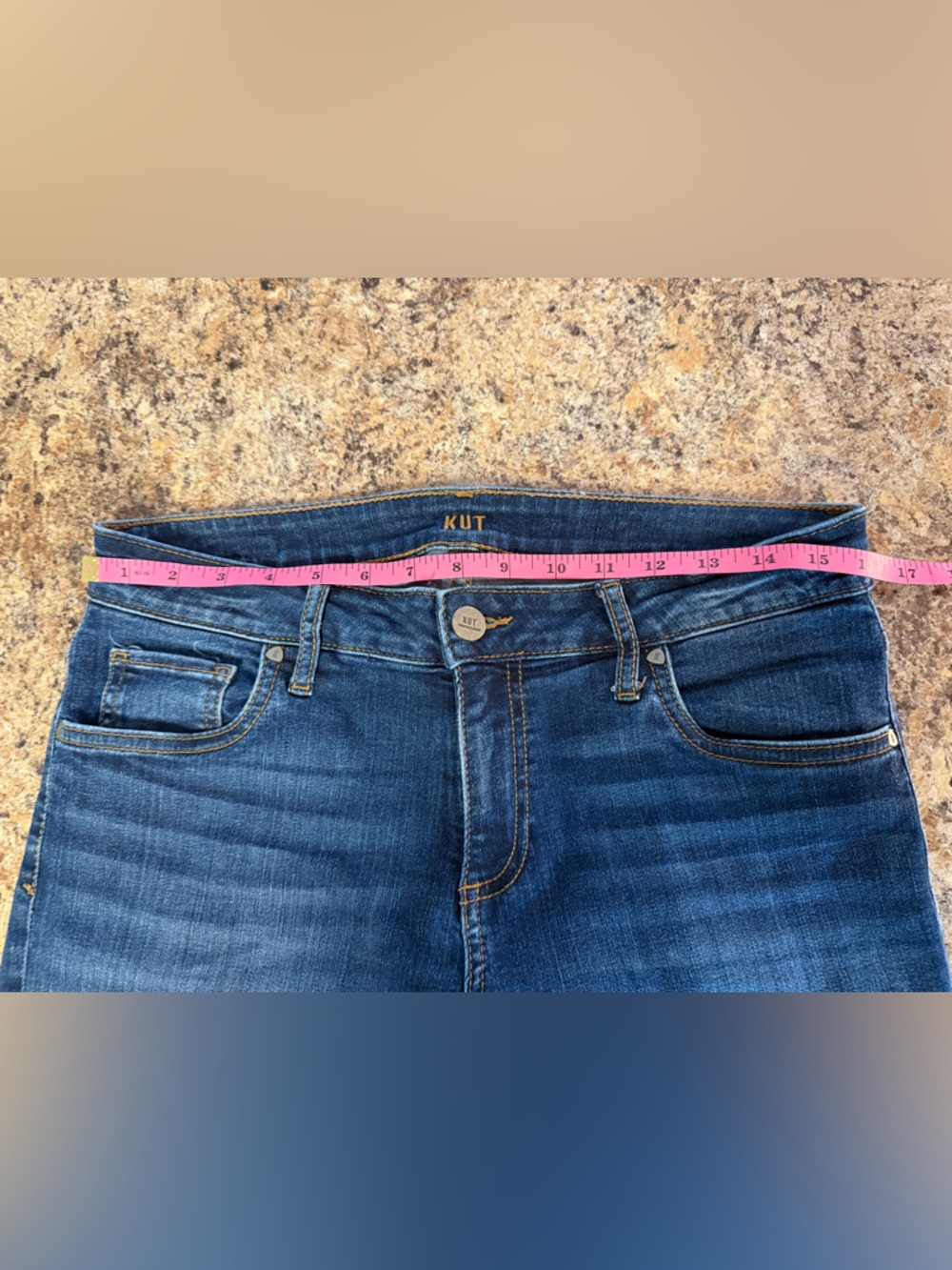 KUT from the Kloth Size 8 Cropped Straight Leg Denim Jeans Classic Medium Wash - Picture 6 of 8